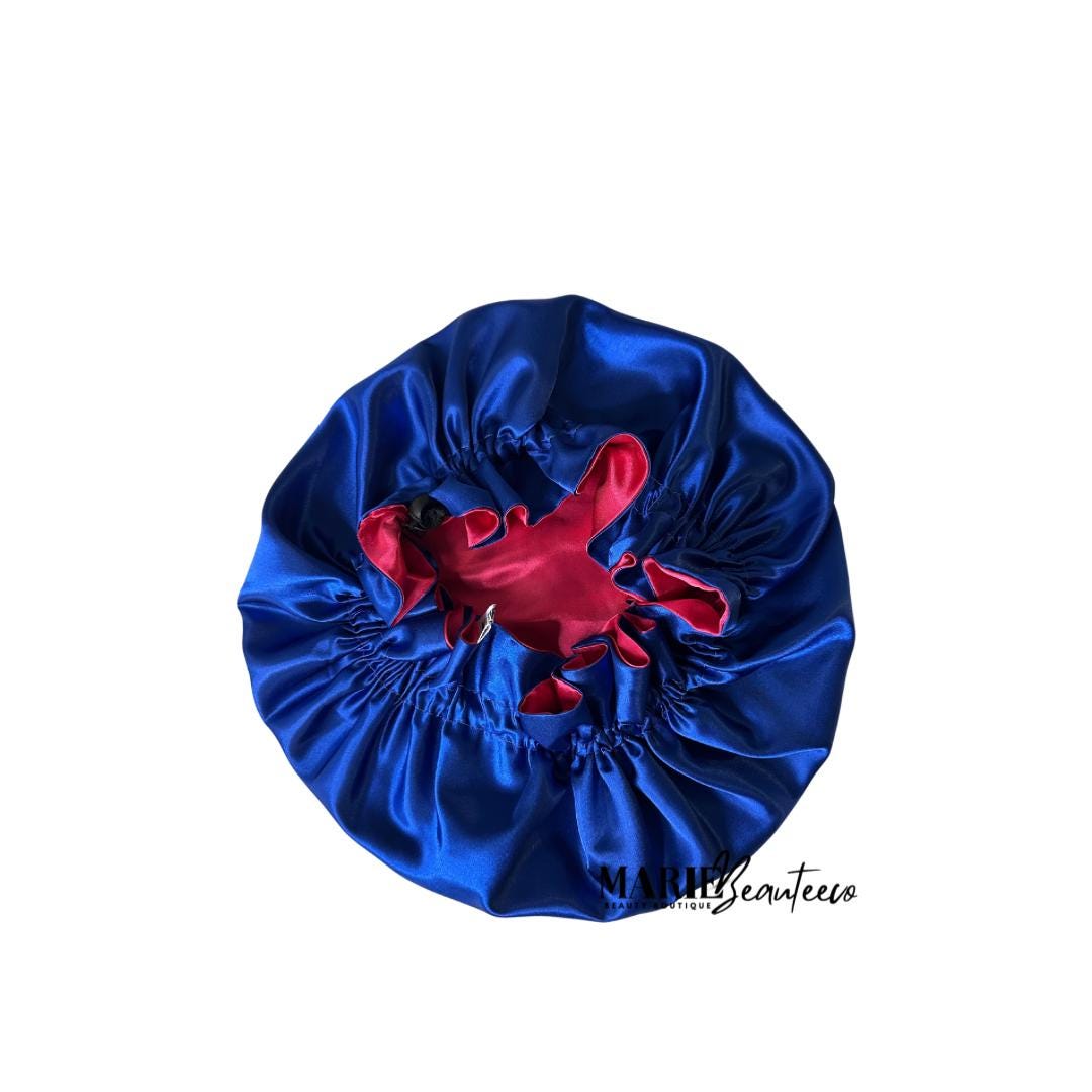 Blue | Pink Satin Bonnet | Reversible Bonnet | Adjustable Bonnet | Double Layer | Silk Satin Sleep Cap | Adult | Baby Silk Satin Bonnet