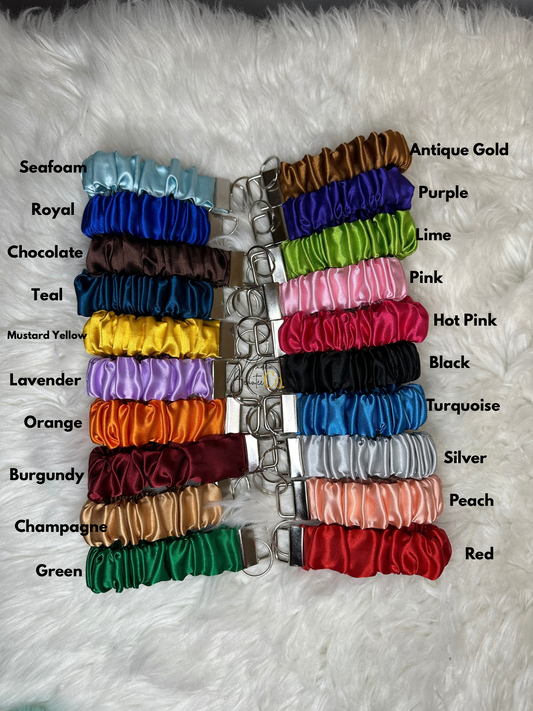 Satin Scrunchie Wristlet Keychain