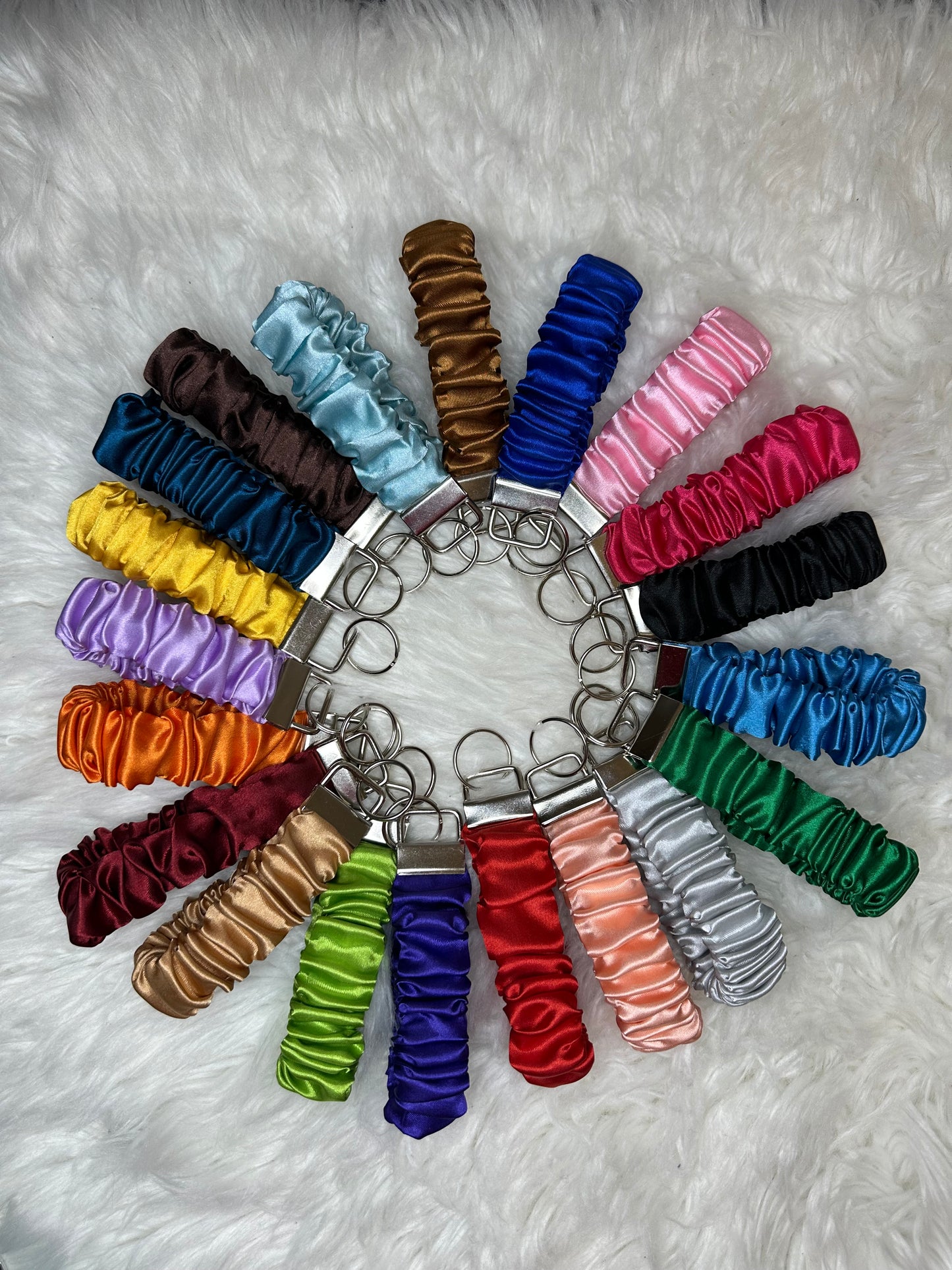 Satin Scrunchie Wristlet Keychain