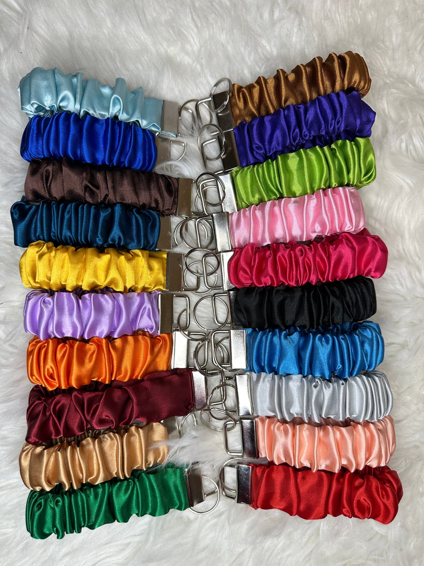 Satin Scrunchie Wristlet Keychain