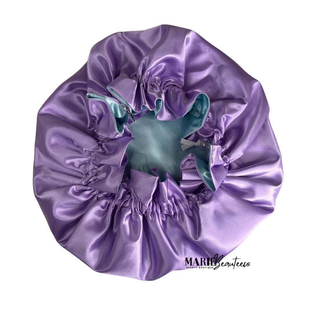 Lavender Seafoam Satin Bonnet | Reversible Bonnet | Adjustable Bonnet | Double Layer | Silk Satin Sleep Cap | Adult | Baby Silk Satin Bonnet