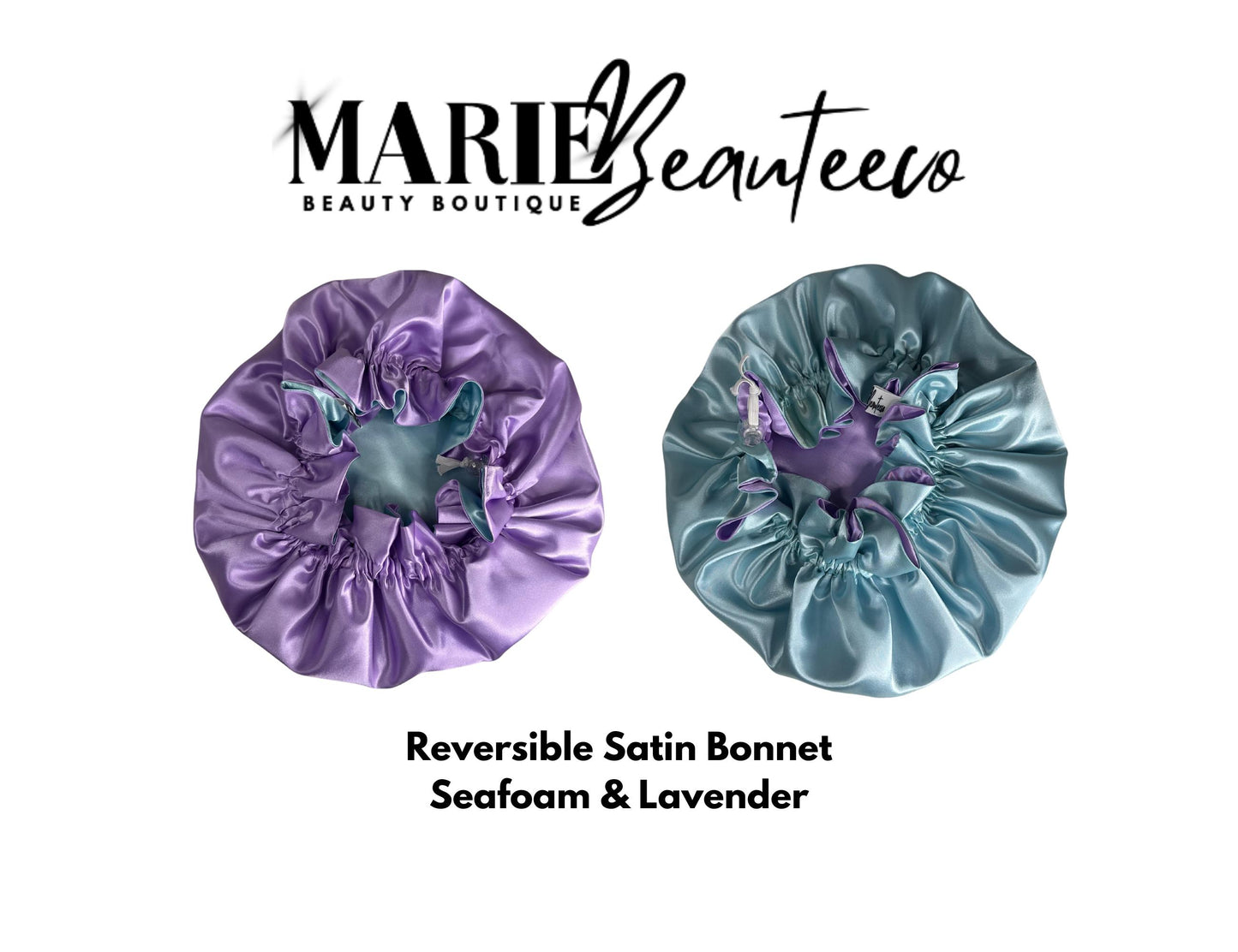 Lavender Seafoam Satin Bonnet | Reversible Bonnet | Adjustable Bonnet | Double Layer | Silk Satin Sleep Cap | Adult | Baby Silk Satin Bonnet