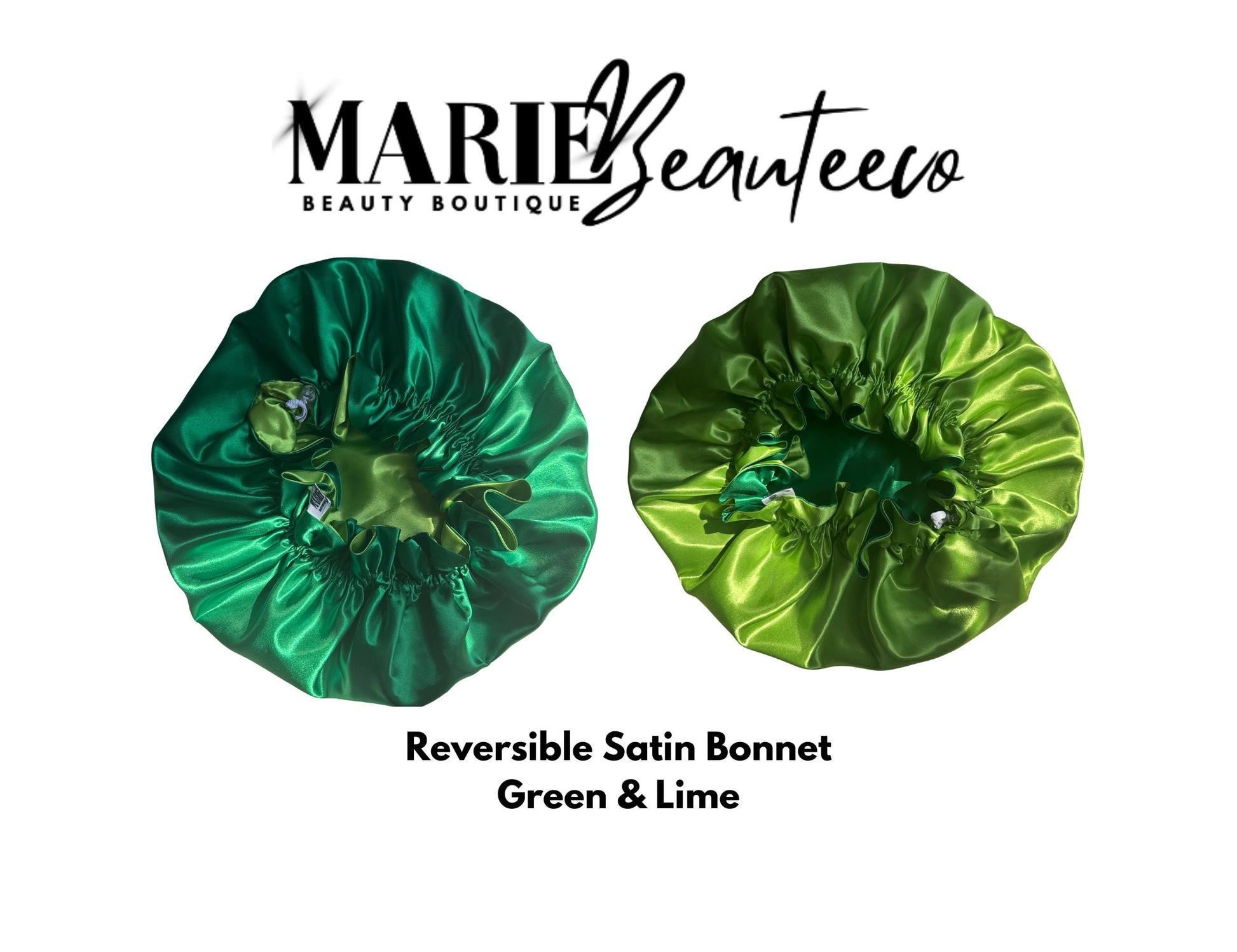 Green | Lime Satin Bonnet | Reversible Bonnet | Adjustable Bonnet | Double Layer | Silk Satin Sleep Cap | Adult | Baby Silk Satin Bonnet