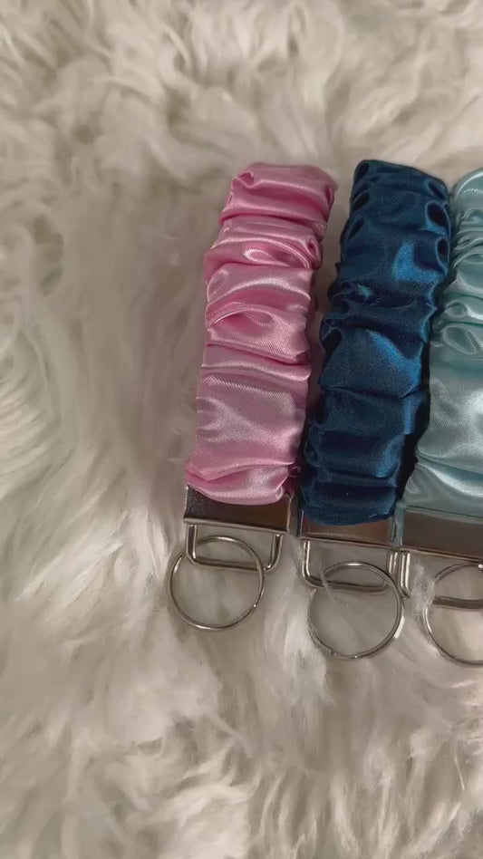 Satin Scrunchie Wristlet Keychain Keyring Key Fob | Scrunchie Keychain | Scrunchie Wristlet | Scrunchie Key Fob | Gift for Her | Scrunchy